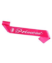 Decor Mantra princess printed sash for boys birthday celebration  - Pink - Pack of 1