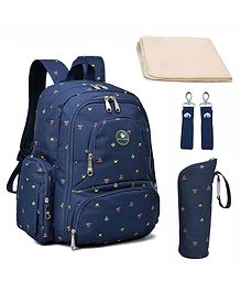 Motherly Premium Diaper Bag for Mothers for Travel with complimentary offers, Maternity Bag for Newborn Baby, Mother Travelling Bag, Multiple Pocket Water Resistant Hospital Bag  (Blue Flower)