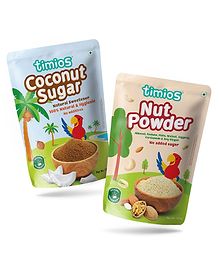 timios Coconut Sugar & Nut Powder Pack of 2 - 100 g Each