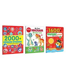 2000+ Reward Stickers, My First Dinosaur Sticker Book with 101+ Stickers and 1600 Mosaic Stickers With Colouring for kids:Fun Sticker Book for Teachers & Parents, Sticker book for kids|Pack of 3 Books