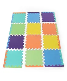 Funjoy Plain Color Puzzle Playmat Multicolor - 12 pieces