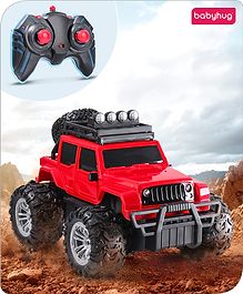 Babyhug Premium Off Roader Rechargeable Remote Control Truck With Normal & Turbo Speed & 4 Headlight Modes - Red