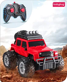 Babyhug Premium Off Roader Rechargeable Remote Control Truck With Normal & Turbo Speed & 4 Headlight Modes - Red