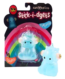 SCOOBIES Stick-i-dgets | Unicorn shape I Glow in the Dark Squishy Toy - Blue
