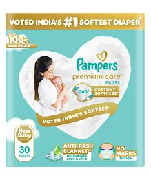 Pampers Premium Care Softest Ever Diaper
                        Pants (New Born) Size - 30 Pieces