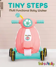 Tiny Step Baby Walker Early Education
                        Activity Center with Lights Sounds and Ball Game
                        Baby Push Walker - Pink & Green