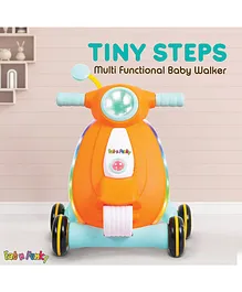 Tiny Step Baby Walker Early Education
                        Activity Center with Lights, Sounds and Ball
                        Game Baby Push Walker - Orange & Blue