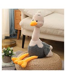 Tickles Cute Ostrich Soft Stuffed Plush Toy for Kids Birthday Gifts (Color: Grey Height 30 cm)