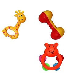 Sanjary 3Pcs baby first Rattle Set for New Borns cute and attractive rattle for babies color design may vary