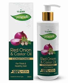 VI-JOHN Prakritik Red Onion & Castor Oil Conditioner for preventing dryness,100% Natural Bio Actives - 250ml