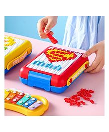 Ji and Ja Building Block Lunch Box DIY Your Own Pattern Leak Proof Bento Box 1100ml Capacity 500Pcs Bricks Easy to Open School Lunch Box (Multi)