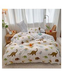 Famyo Kids' 85x95 In 4 Piece Super Soft Reversible Bedding set - Dino Park Design