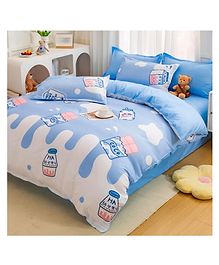 Famyo Kids' 85x95 In 4 Piece Super Soft Reversible Bedding set - Milk Choco Design