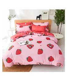 Famyo Kids' 85x95 In 4 Piece Super Soft Reversible Bedding set - Strawberry Design