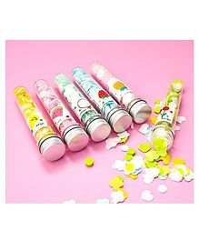 Flower heart design bottle tube shape paper soap in fruits flavour Scented fragrance soft bath for travel - Pack of 2-multi color