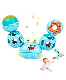 Sanjary Rattles for Baby Cartoon Crab Sensory Teething Toys for Babies 360 Rotation Rattle Toy color design may vary