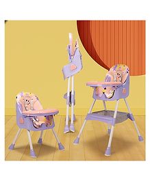 Tinyberg WonderSeat 3 in 1 Baby High Chair, Feeding Chair with Adjustable Seat Height, 5-Point Safety Belt, Portable, Foldable, 3-36 Months, 20kg Capacity-Blue Berry Pink