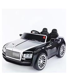 JN Creations 12V Battery Operated Rolls Royce BLF-5688 Ride On Car for Kids with Remote Control (Black Painted)