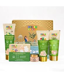 Herby Angel 5 in 1 Complete Care Gift Pack for Newborns and Kids | Face Cleanser, Insect Repellent Cream, Lip Butter, Soap & Body Butter | Dermatologically Tested & 100% Safe