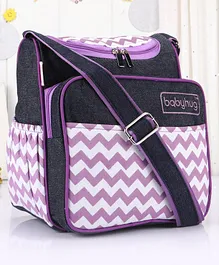 Babyhug Vogue Mini & Compact Denim Diaper Bag Zig Zag Design - Purple