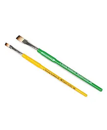 Faber Castell Tri Grip Flat Brushes Pack of 2 (Assorted Colours)