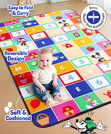 Bonfino Disney Premium Reversible Foldable Waterproof Floormat- 6ftx4ft|Thickness 8mm|Learning Theme|Colorful|Learn and Play Mat|Soft Foam|Baby Massage|Carry Bag|BIS Certified
