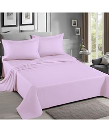 Home Prides Essenza 200 Pure Cotton - Lilac Snow, Flat King Bedsheet Set