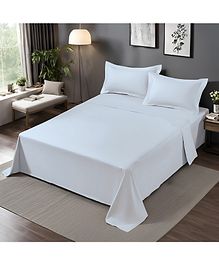 Home Prides Divine 300 Pure Cotton - Snow White, King Size, Flat Bedsheet Set