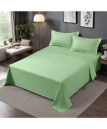 Home Prides Paradiso 300 Pure Cotton - Foam Green, Queen Size, Flat Bedsheet Set