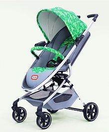 Baby Stroller Pram for New Born 0-3 Years Infant Toddler 5 Point Safety Belt Anti Skid PU Tyres Adjustable Canopy & Handle Bar Bottle Holder -Green