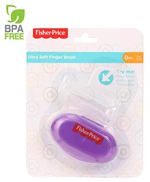 Fisher Price Silicone Finger Brush With Case - Purple