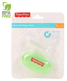 Fisher Price Silicone Finger Brush With Case - Green