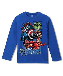 Wear Your Mind Marvel Avengers Featuring Full Sleeves Characters Printed Tee - Royal Blue