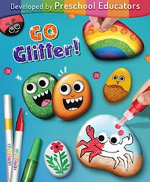 Intelliskills DIY Rockin' Glitter Art Set | 8 Rocks, 8 Acrylic Markers, 16 Googly Eyes & Colourful Gems | Rock Art & Craft | Creative Activity Kit | For Gifting | BIS Certified | Educator Recommended