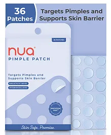 Nua Pimple Patch | 36 Hydrocolloid and Salicylic Acid Patches | Absorbs Oil and Impurities | Prevents Scarring | Works Overnight