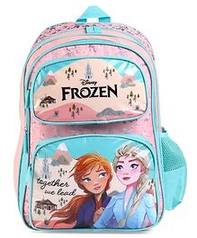 Disney Frozen School backpack with Front Pocket Pink and Sky Blue - 16 inches