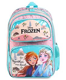 Disney Frozen School backpack with Front Pocket Pink and Sky Blue (Age - 10 to 12 Years) - 18 inches