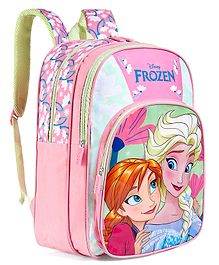 Disney Frozen School backpack with PVC embossed Front Pocket Light Pink - 18 inches