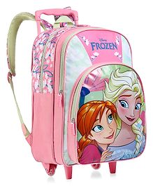 Disney Frozen Trolley School backpack with PVC embossed Front Pocket Light Pink - 16 inches