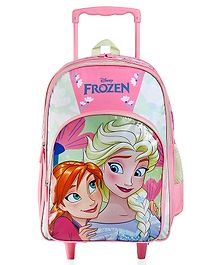 Disney Frozen Trolley School backpack with PVC embossed Front Pocket Light Pink - 18 inches