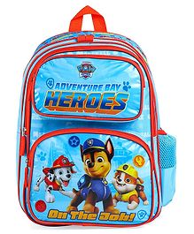 Paw Patrol Heroes School backpack with Front Pocket Sky Blue - 14 inches