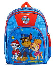 Paw Patrol Heroes School backpack with PVC embossed Front Pocket Blue - 14 inches