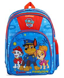 Paw Patrol Heroes School backpack with PVC embossed Front Pocket Blue - 16 inches