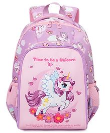 Schoolish  Unicorn Time Theme School Bag for Boys and Girls, Zippered /padded and Adjustable Shoulder Strap, Lightweight Children's Travel Bag- Pack of 1 Multicolor - 14 Inch