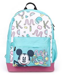 Mickey Mouse Backpack with Faux Leather Base Sky Blue - Height 17 Inches