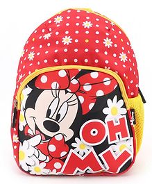 Mickey Mouse And Friends Backpack with Polka Dots & Minnie Mouse Print - Height 12 Inches( Color may vary)