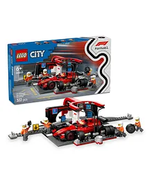 LEGO City F1 Pit Stop & Pit Crew with
                        Ferrari Car Racing Vehicle Toy 322 Pieces -
                        60443