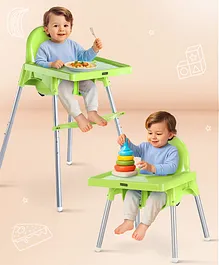 Babyhug Multi-functional Highchair &
                        Convertible Feeding Chair | Removable Feeding
                        Tray| Adjustable Footrest| Safety Harness|
                        Anti-skid Base| Easy Assembly| Easy Cleaning| 6
                        Months to 3 Years - Green