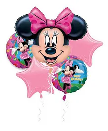 Funcart Minnie Mouse Birthday Foil Balloon Bouquet - 5 Pieces