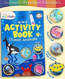 Intelliskills 4-in-1 Activity Board Book - Ocean Animals | Peek-A-Boo, Pop-Up, Magic Torch, Touch & Feel | Interactive Learning | Boosts Cognitive Skills | Ideal For Gifting | Educator Recommended